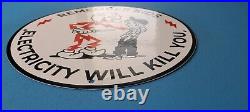 Vintage Reddy Kilowatt Porcelain Electricity Edison Gas Service Station Sign