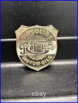 Vintage Refiners Gasoline Motor Oil Metal Pump Plate Badge-RARE