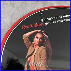 Vintage Remington Porcelain Sign Gas Oil Ammunition Rifle Shot Gun Hunting Plate