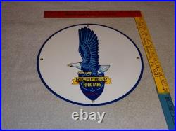 Vintage Richfield Eagle Hi Octane Gasoline 11 3/4 Porcelain Metal Gas Oil Sign