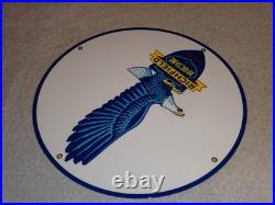 Vintage Richfield Eagle Hi Octane Gasoline 11 3/4 Porcelain Metal Gas Oil Sign