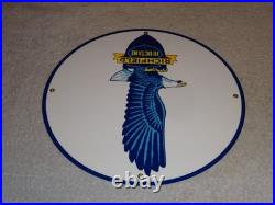 Vintage Richfield Eagle Hi Octane Gasoline 11 3/4 Porcelain Metal Gas Oil Sign
