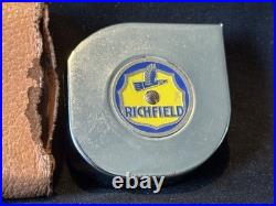 Vintage Richfield Gas Oil Advertising Tape Measure With Leather Case Rare Vintage Richfield Gas Oil Advertising Tape Measure With Leather Case Rare