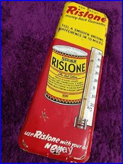 Vintage Rislone Oil Advertising Thermometer merchandise Sign Non Porcelain