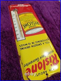 Vintage Rislone Oil Advertising Thermometer merchandise Sign Non Porcelain