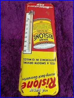 Vintage Rislone Oil Advertising Thermometer merchandise Sign Non Porcelain