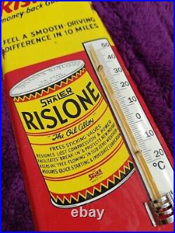 Vintage Rislone Oil Advertising Thermometer merchandise Sign Non Porcelain