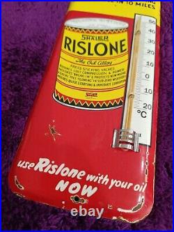 Vintage Rislone Oil Advertising Thermometer merchandise Sign Non Porcelain