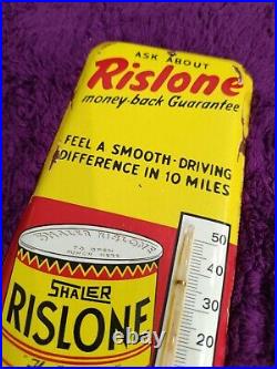 Vintage Rislone Oil Advertising Thermometer merchandise Sign Non Porcelain