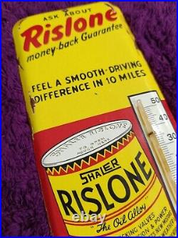 Vintage Rislone Oil Advertising Thermometer merchandise Sign Non Porcelain