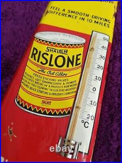 Vintage Rislone Oil Advertising Thermometer merchandise Sign Non Porcelain