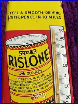 Vintage Rislone Oil Advertising Thermometer merchandise Sign Non Porcelain