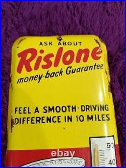 Vintage Rislone Oil Advertising Thermometer merchandise Sign Non Porcelain