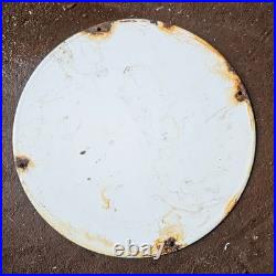 Vintage Road With Gilmore Lion Gasoline Oil Gas Pump Enamel Porcelain Sign