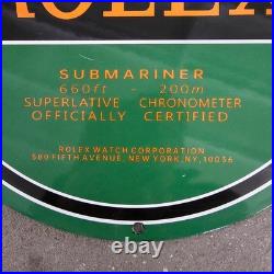 Vintage Rolex Submariner New York Us Gasoline Oil Gas Pump Enamel Porcelain Sign