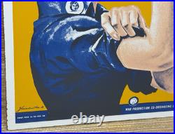 Vintage Rosie The Riveter Porcelain Sign Us Wwii