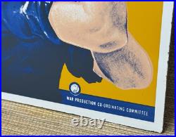 Vintage Rosie The Riveter Porcelain Sign Us Wwii