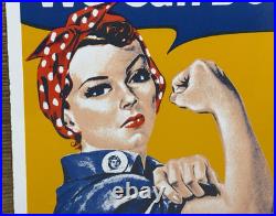 Vintage Rosie The Riveter Porcelain Sign Us Wwii