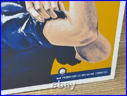 Vintage Rosie The Riveter Porcelain Sign Us Wwii