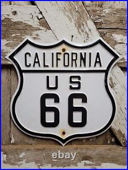 Vintage Route 66 Sign Rare California Highway Embossed Roadway Marker Oil Gas