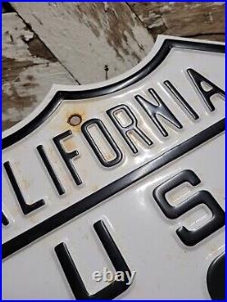 Vintage Route 66 Sign Rare California Highway Embossed Roadway Marker Oil Gas