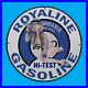 Vintage Royaline Oils Blue Gas Station Service Man Cave Oil Porcelain Sign