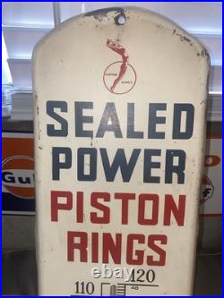 Vintage SEALED POWER PISTON RINGS 39 Tall Advertising Gas Oil THERMOMETER