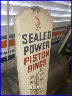Vintage SEALED POWER PISTON RINGS 39 Tall Advertising Gas Oil THERMOMETER