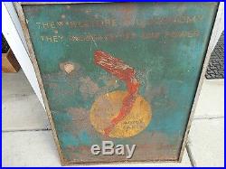 Vintage SEALED POWER PISTON RINGS Metal Advertising GAS OIL Sign w LADY PATINA