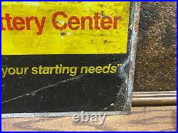 Vintage SHELL OIL Gas Station BATTERY CENTER SIGN / 20 by 13 / Advertising