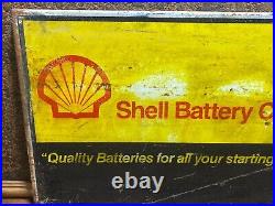 Vintage SHELL OIL Gas Station BATTERY CENTER SIGN / 20 by 13 / Advertising