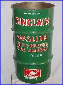 Vintage SINCLAIR 15-Gal. SteelOilGreaseDrumBarrelCanCirca 40s