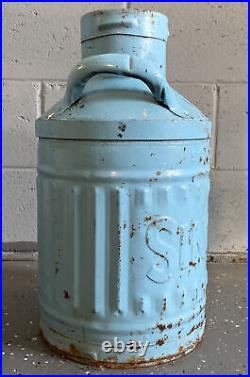 Vintage SINCLAIR MOTOR OIL Advertising Embossed 5 Gallon Barrel Can Ellisco 328