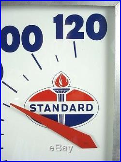 Vintage STANDARD GAS OIL Advertising Sign Thermometer 22 x 15