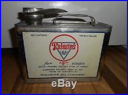 Vintage STANDARD OIL POLARINE FOR FORDS 1/2 Gallon Advertising Motor Oil CAN
