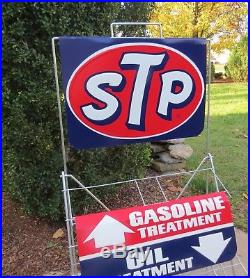 Vintage STP OIL CAN RACK HOLDER SERVICE STATION DISPLAY SIGN