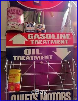 Vintage STP OIL CAN RACK HOLDER SERVICE STATION DISPLAY SIGN