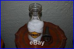 Vintage SUNOCO One Quart Motor Oil Bottle, MK Inc. Co. Metal Spout