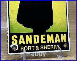 Vintage Sandeman Port & Sherry Porcelain Sign Gas Oil Liquor Store Wine Beer