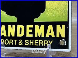 Vintage Sandeman Port & Sherry Porcelain Sign Gas Oil Liquor Store Wine Beer