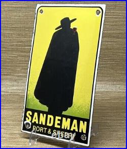 Vintage Sandeman Port & Sherry Porcelain Sign Gas Oil Liquor Store Wine Beer