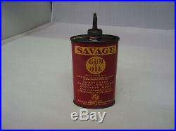 Vintage Savage Gun Oil 3 Oz Oiler Tin Empty 627-q