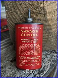 Vintage Savage Gun Oil Handy Oiler Lead Top Can