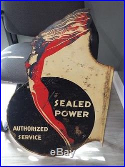 Vintage Sealed Power Flange Oil Gas Automotive Sign