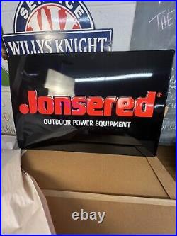 Vintage Self Framed Metal Jonsered Power Products Advertising Sign