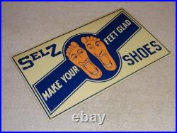 Vintage Selz Shoes Make Your Feet Glad? 15 Metal Gasoline Oil Advertising Sign