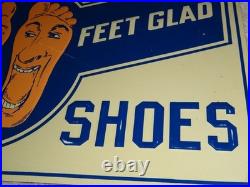 Vintage Selz Shoes Make Your Feet Glad? 15 Metal Gasoline Oil Advertising Sign