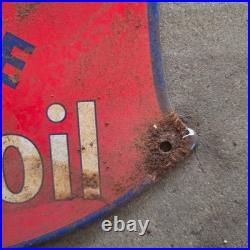 Vintage Service Pegasus Old Us Gasoline Oil Gas Pump Enamel Porcelain Sign