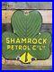 Vintage Shamrock Petrol Porcelain Sign Gasoline Oil Company Advertising Clover
