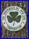 Vintage Shamrock Porcelain Sign Motor Oil Service Station Irish Lucky Clover 12